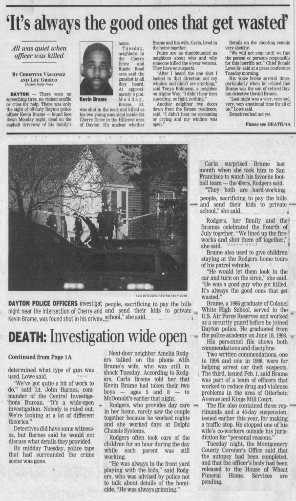 Dayton Daily News article titled It’s always the good ones that get wasted
