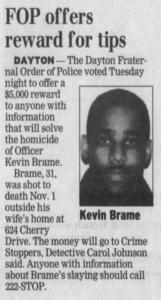 Dayton Daily News article titled FOP offers reward for tips