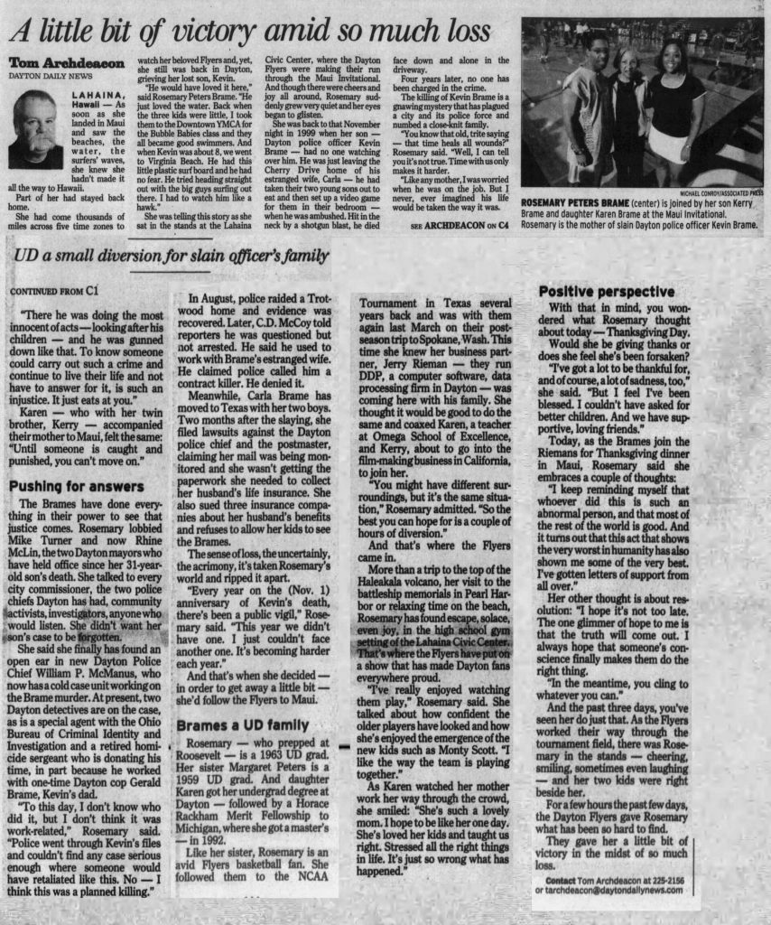 Dayton Daily News article titled A bit of victory amid so much loss